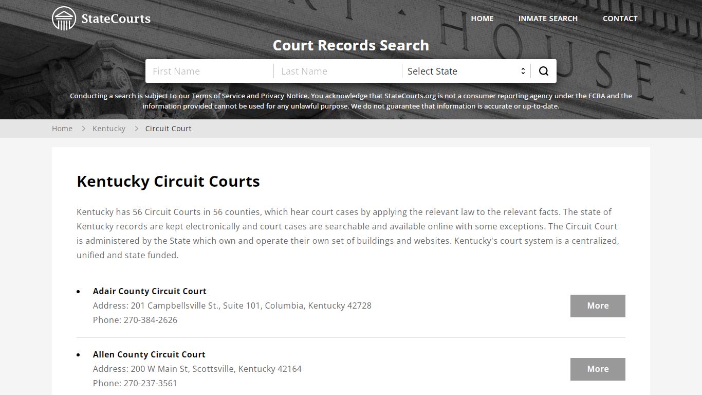 Kentucky Circuit Courts - StateCourts